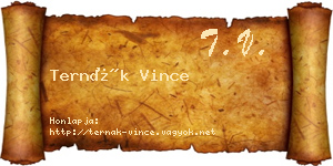 Ternák Vince névjegykártya